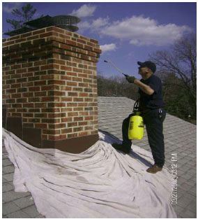 applying chimney saver, chimney saver application