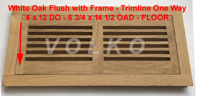 flush one directional oak vent