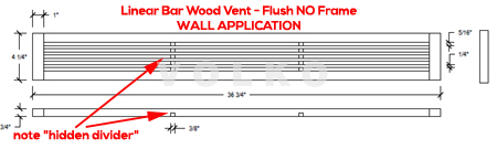 wall vent oak linear bar skinny wood vent