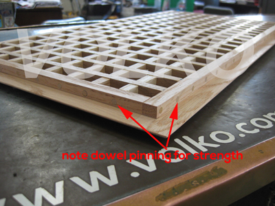 detail of eggcrate wood vent