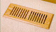 Volko wood floor vents & wood registers... solid block style grille, surface mount wood vents