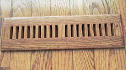 Volko wood floor vents & wood registers...trimline style grill, surface mount wood vents