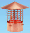 Round chimney caps for metal and masonary flues.