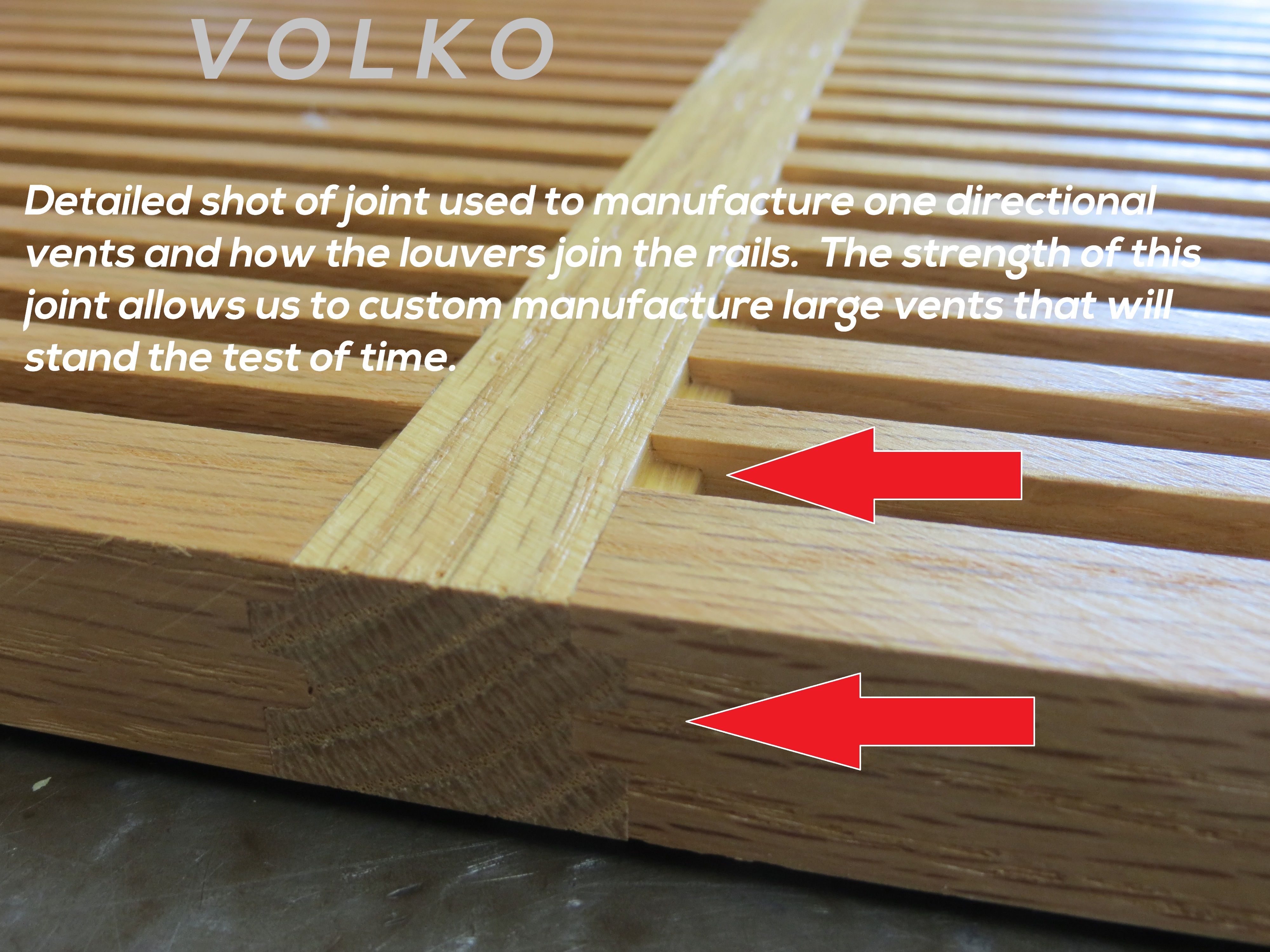 one directional wood vent joint