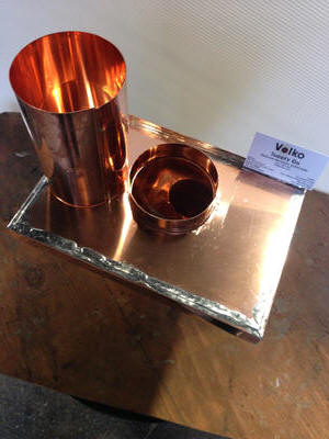 closed top copper leaderhead detail