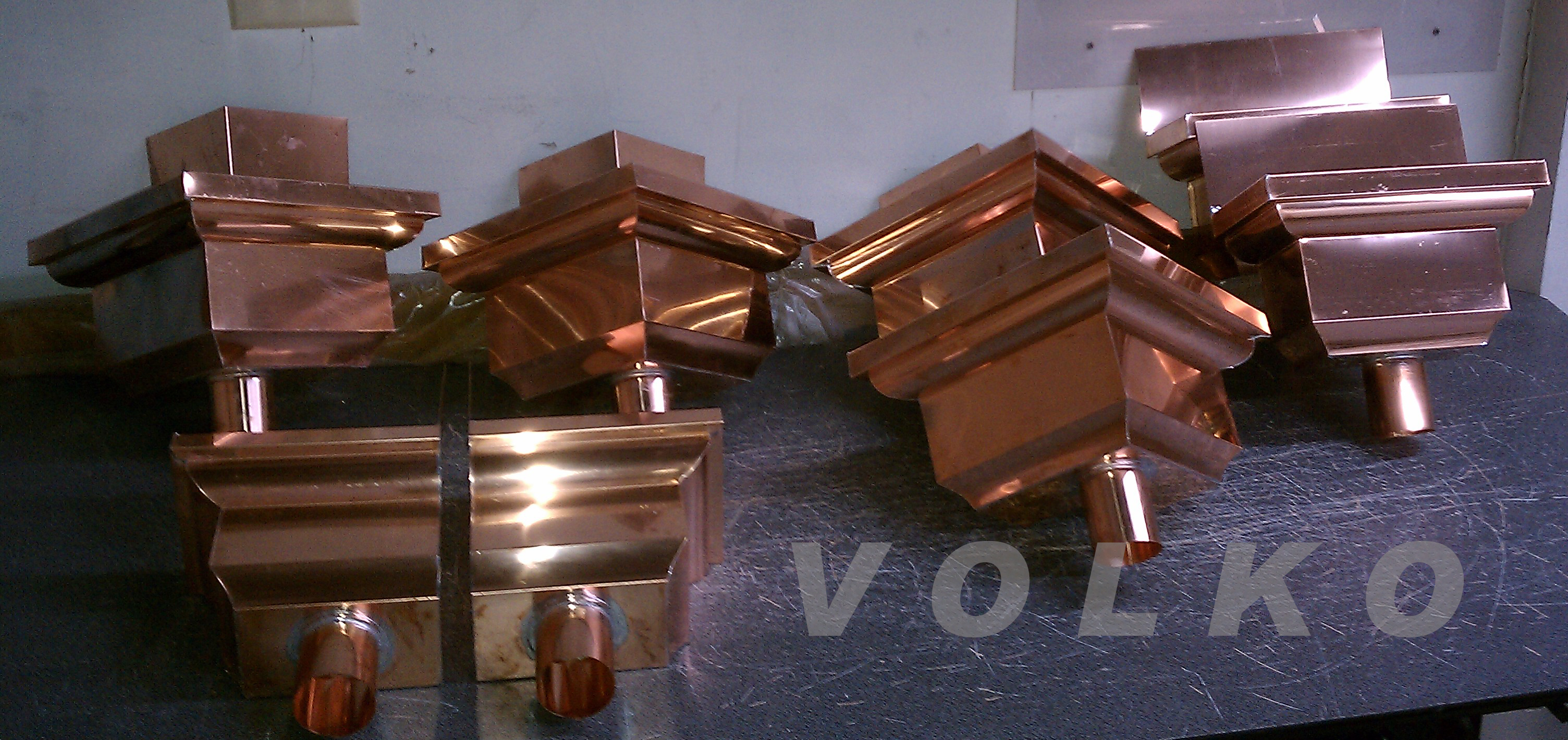 custom fancy copper leader heads