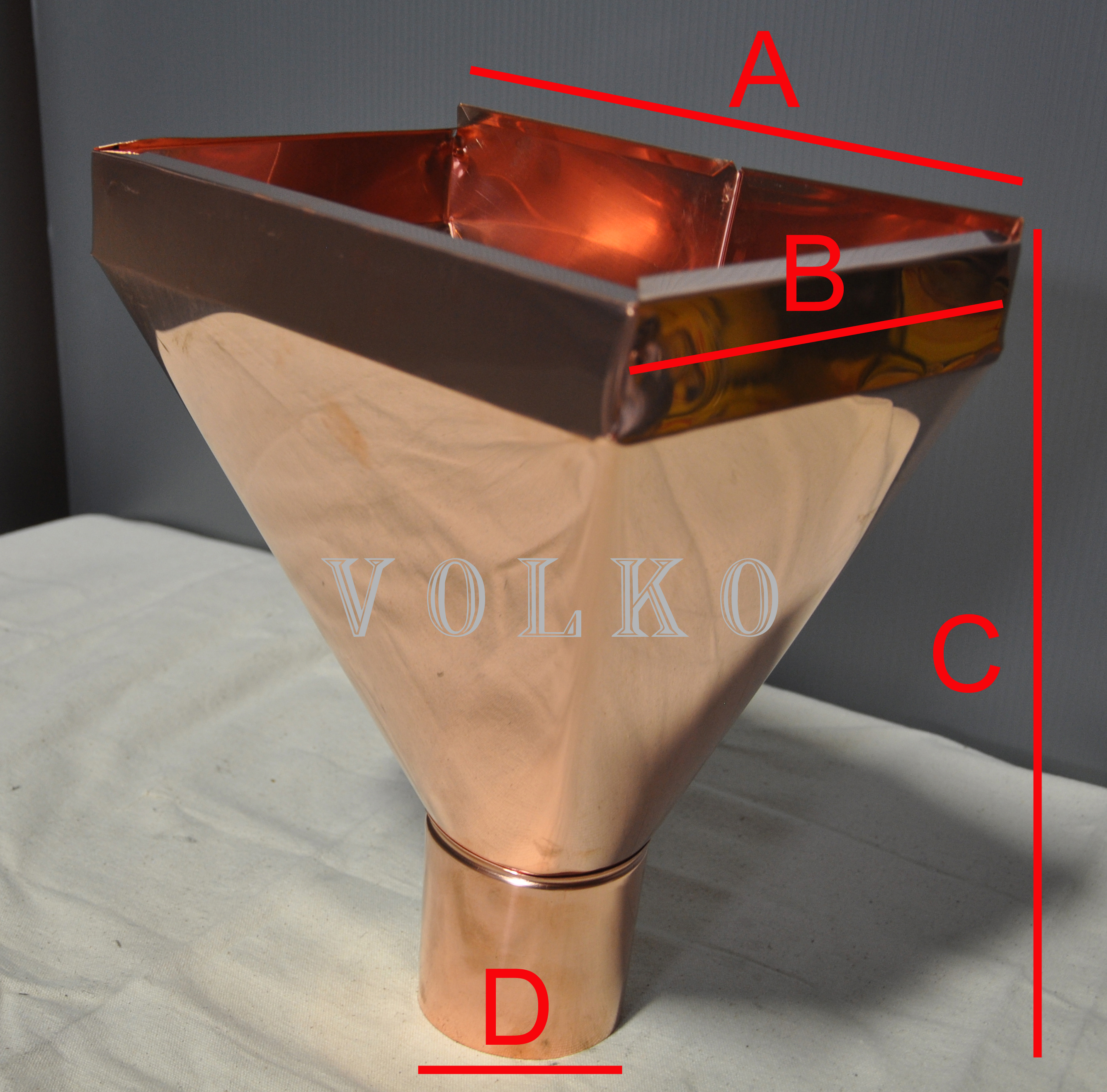 standard commercial copper leader head measurements