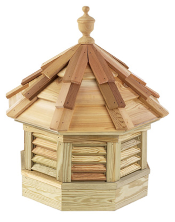 gazebo wood cupolas...louvered cupola eight-sided hip style cedar roof and smooth base